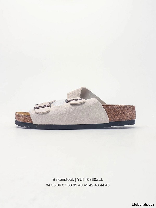 Birkenstock Double Buckle Casual Off-White Slide Sandals