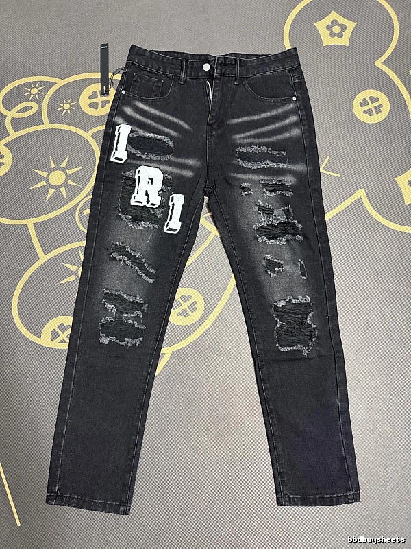 Black Distressed Slim Jeans with layered rips