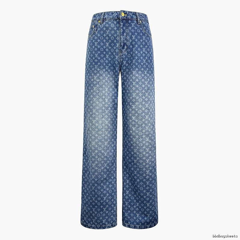 Blue Monogram Knit Pants by CELINE