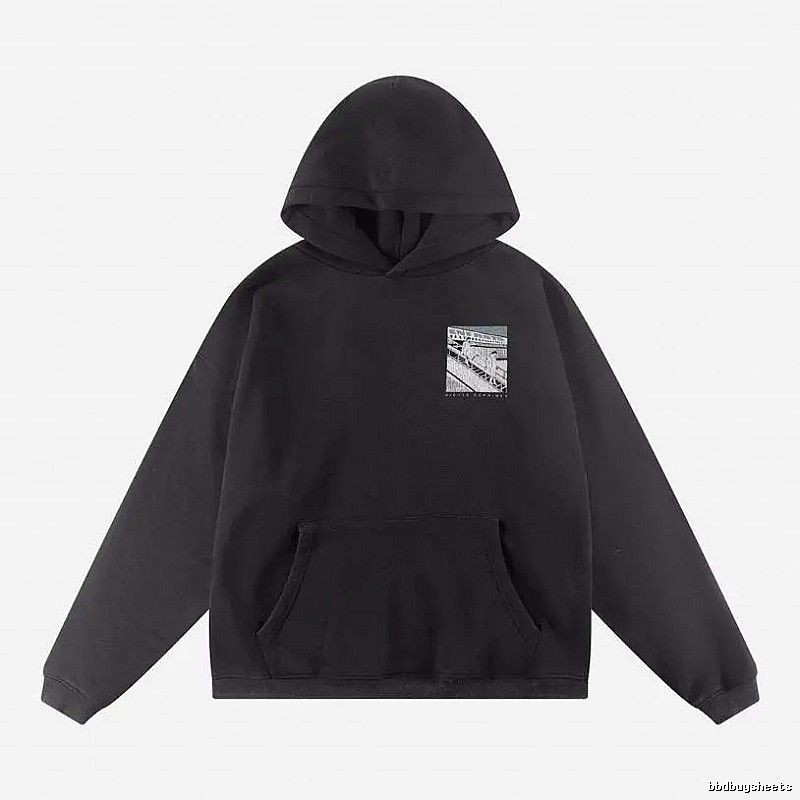 Bold Print Direction Graphic Zip Hoodie Commuter Look