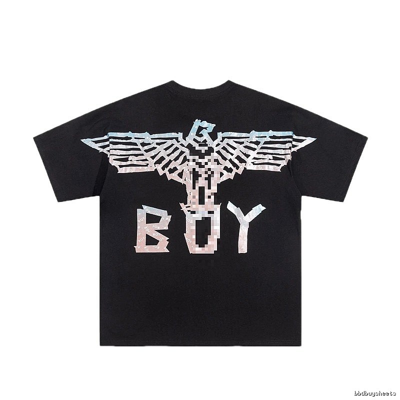 BOY Eagle Print Street Style Black Short Sleeve T-shirt