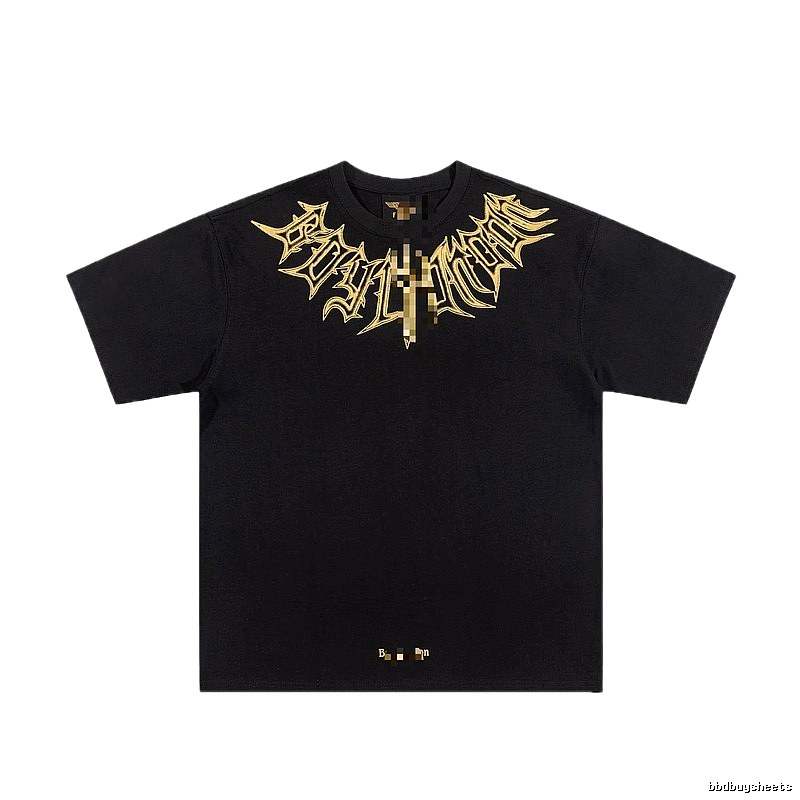 BOY Gold-foiled Gothic Edgy & Trendy Black Short-sleeve T-Shirt