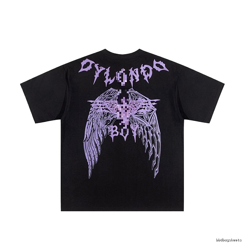 BOY Gothic Wing Print Black Short-sleeve T-shirt