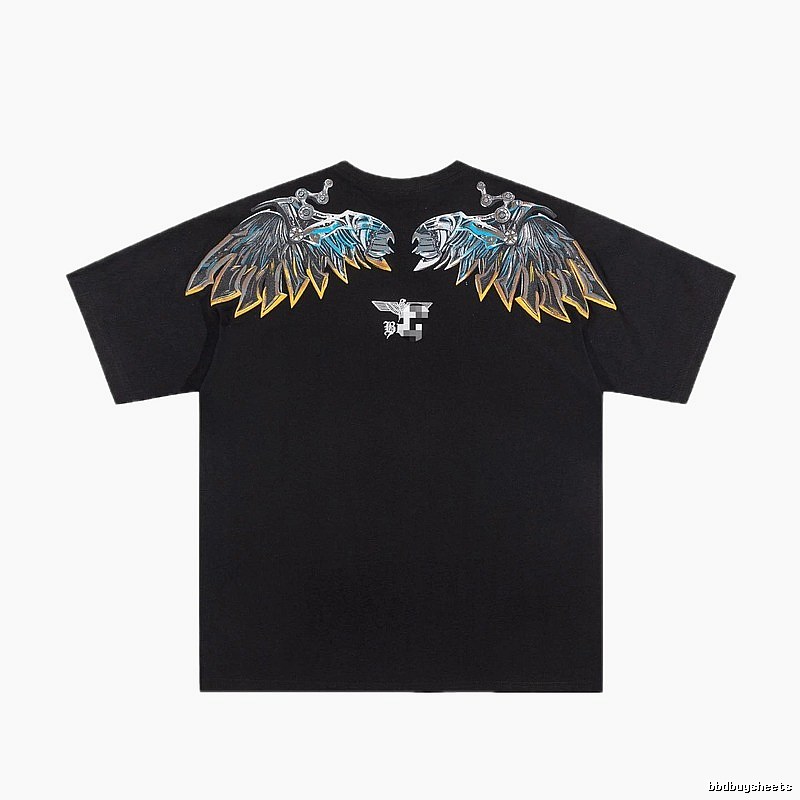 BOY Mechanical Wing Street Style Black Short Sleeve T-Shirt