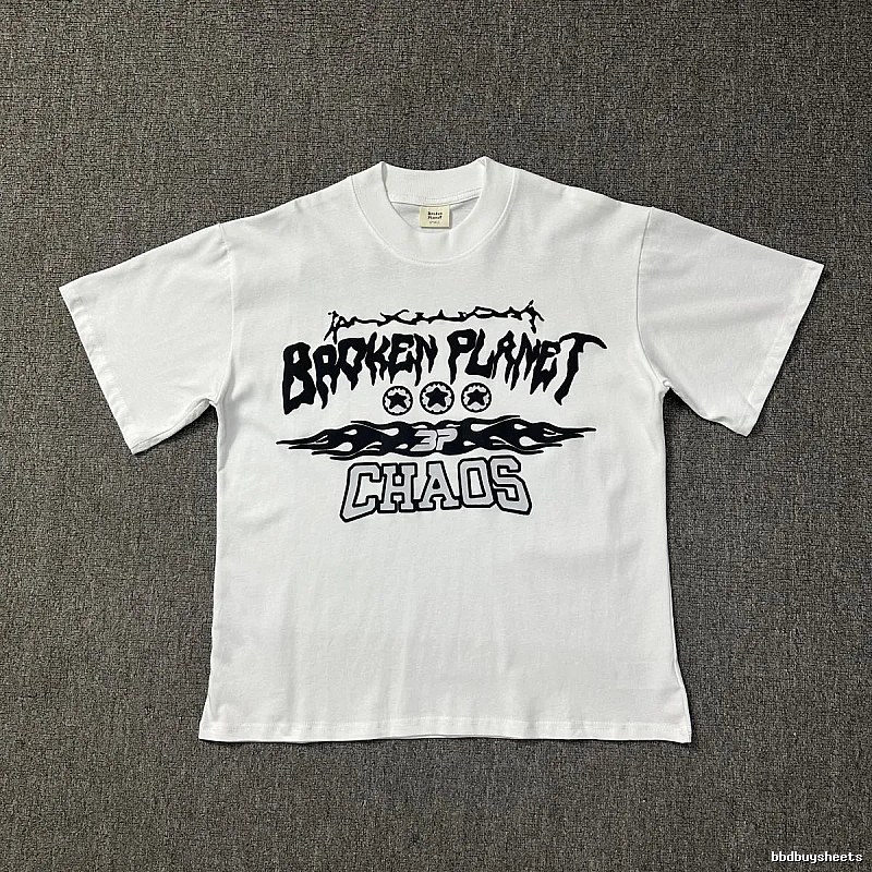 Broken Planet Compact Graphic T-shirt White Cotton Bold for Smart Casual Looks