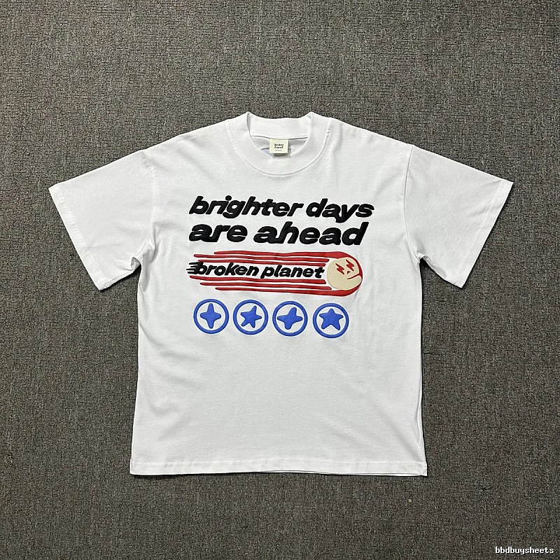 Broken Planet Resort Graphic T-shirt White Cotton Bold for Travel Looks