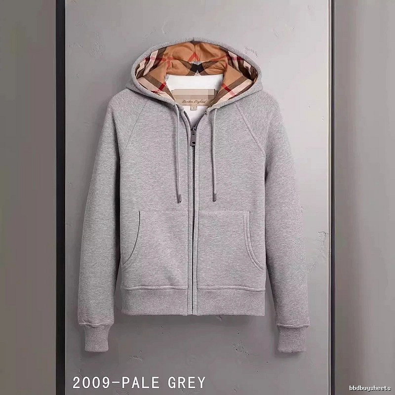 Burberry Casual Zip hoodie Gray Zip Check for Streetwear Looks