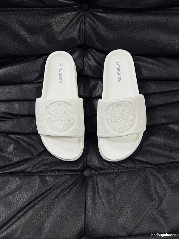 Burberry Embossed Warhorse Minimalist Style White Slides