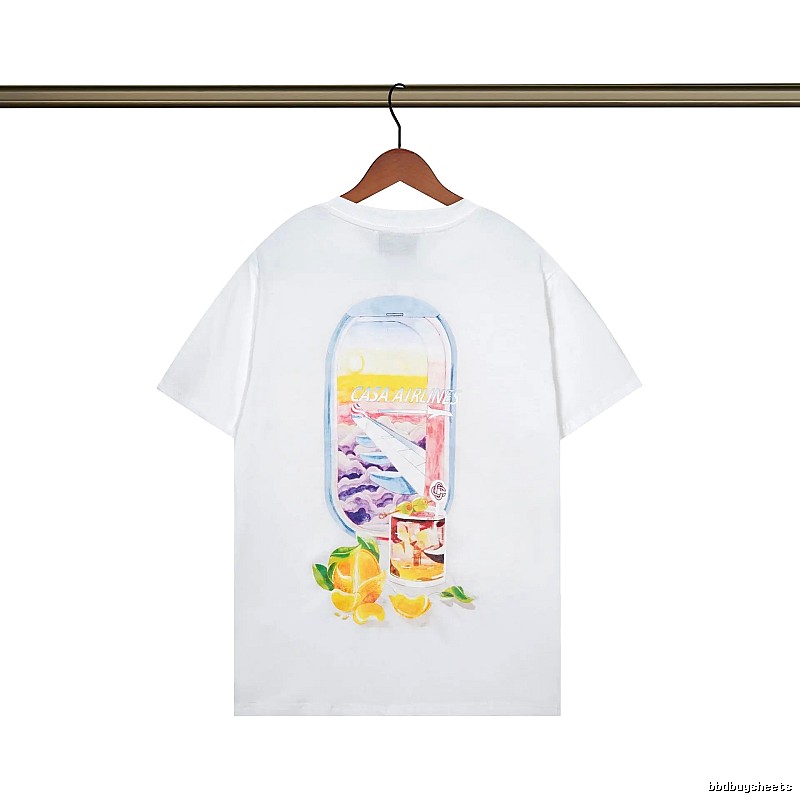 Casablanca Aviation Series Trendy Brand White T-shirt
