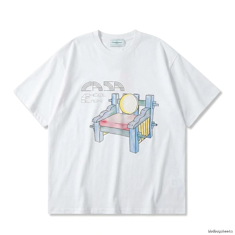 Casablanca cartoon-style white T-shirt