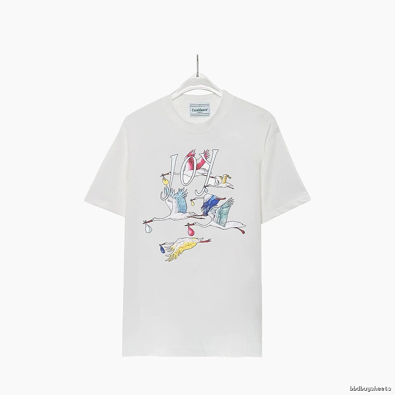 Casablanca Crane Print Wind White T-shirt