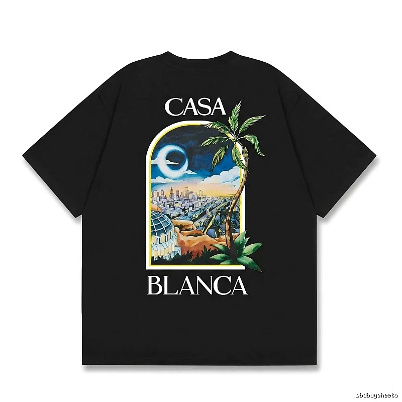 Casablanca Print Trendy Black T-shirt