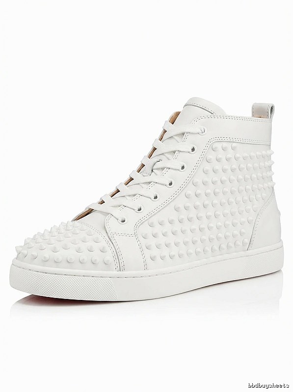 Christian Louboutin rivet trendy and cool white shoes
