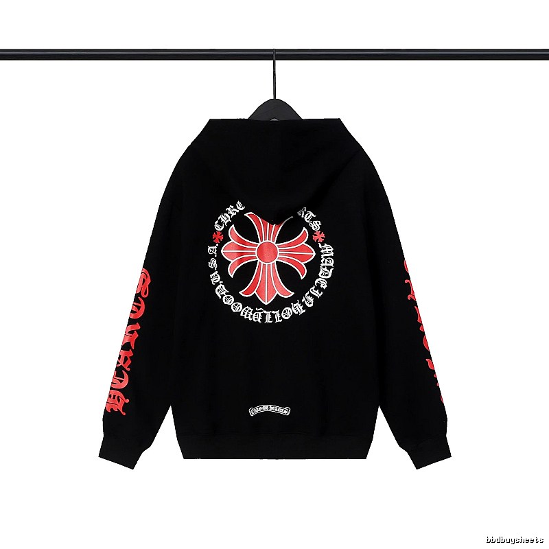 Chrome Hearts 2089-62 Black Cross Graphic Hoodie Soft Neutral