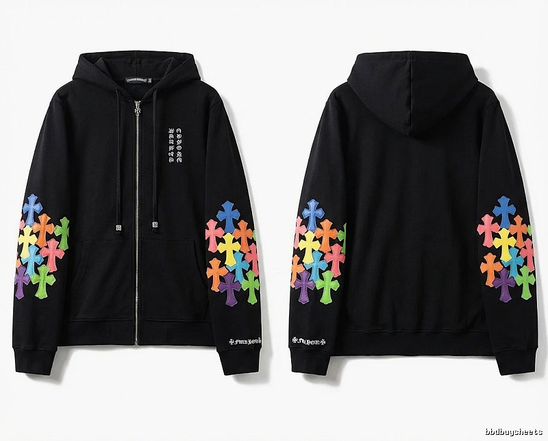 Chrome Hearts Colorful Cross Style Black Sweatshirt