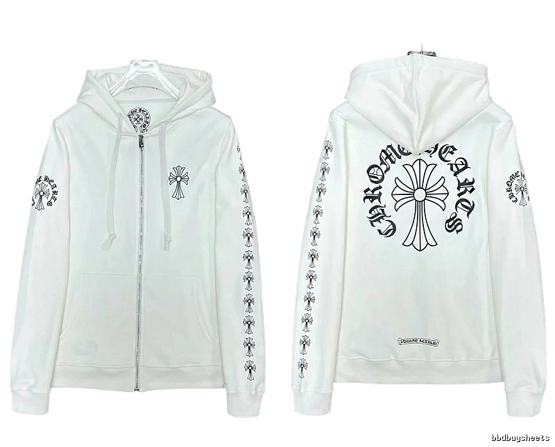 Chrome Hearts Cross Cool Style White Hoodie