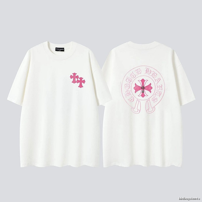 Chrome Hearts Cross Embroidered Street-style Off-white T-shirt