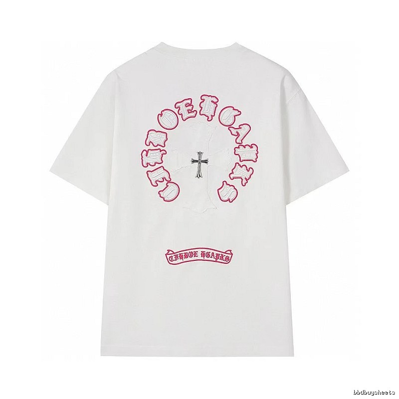 Chrome Hearts Cross Embroidered Street Style White T-Shirt