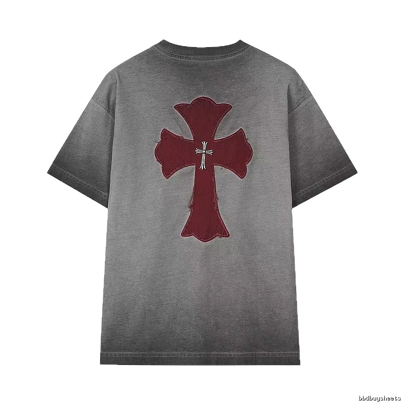 Chrome Hearts Cross Series Vintage Distressed Smoky Gray T-Shirt