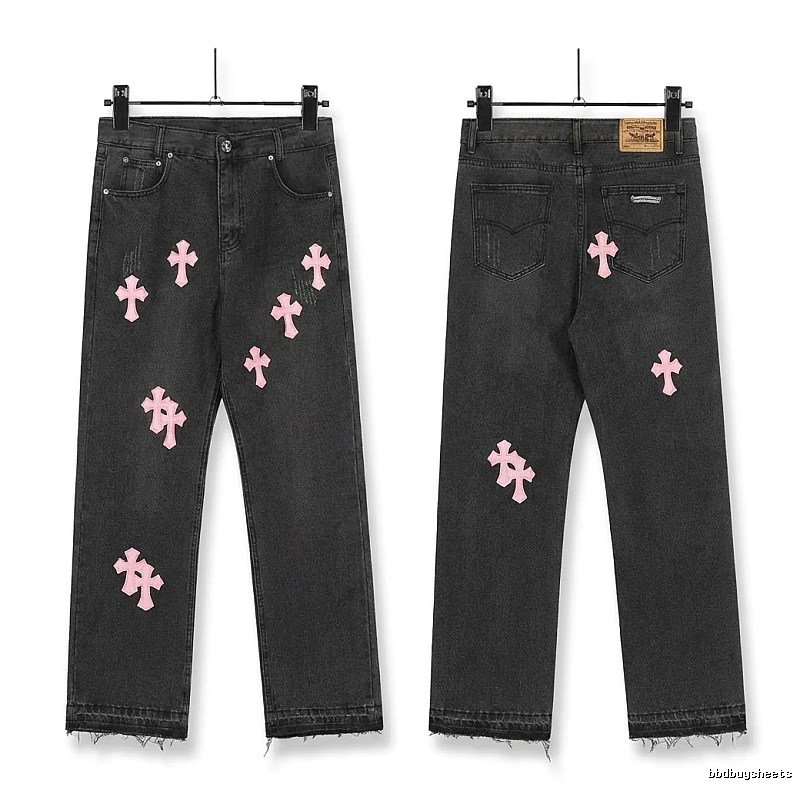 Chrome Hearts Cross Trendy and Cool Style Black Pants