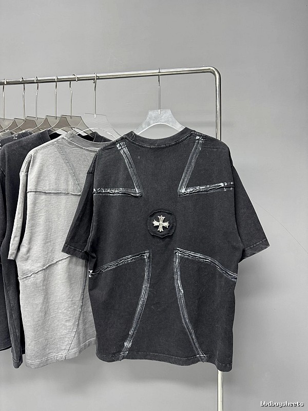 Chrome Hearts Cross Vintage Distressed Black Short-sleeve T-shirt