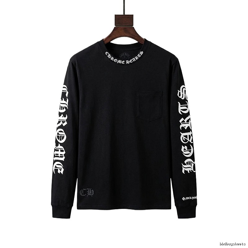 Chrome Hearts Dark Style Long-sleeved Black T-shirt