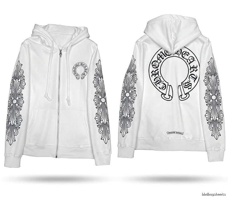 Chrome Hearts Printed Trendy and Cool Style White Hoodie