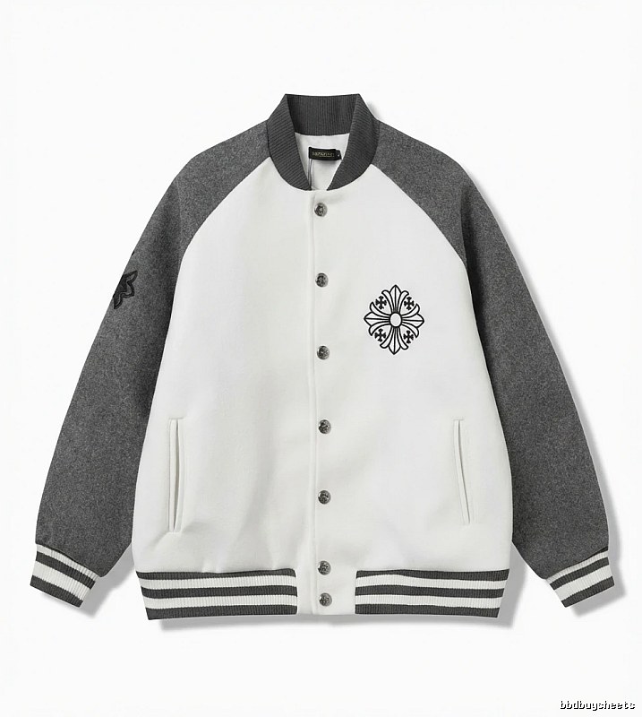 Chrome Hearts Retro Grey and White Collar Jacket
