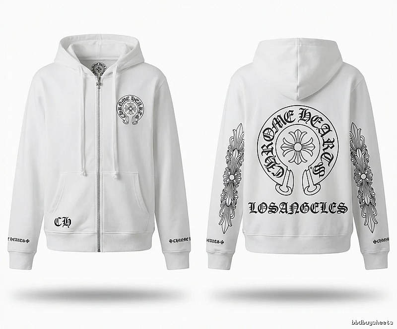 Chrome Hearts Retro Style White Hoodie