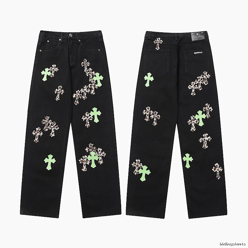 Chrome Hearts Summer Graphic jeans Light Denim Jeans with Bold Graphic