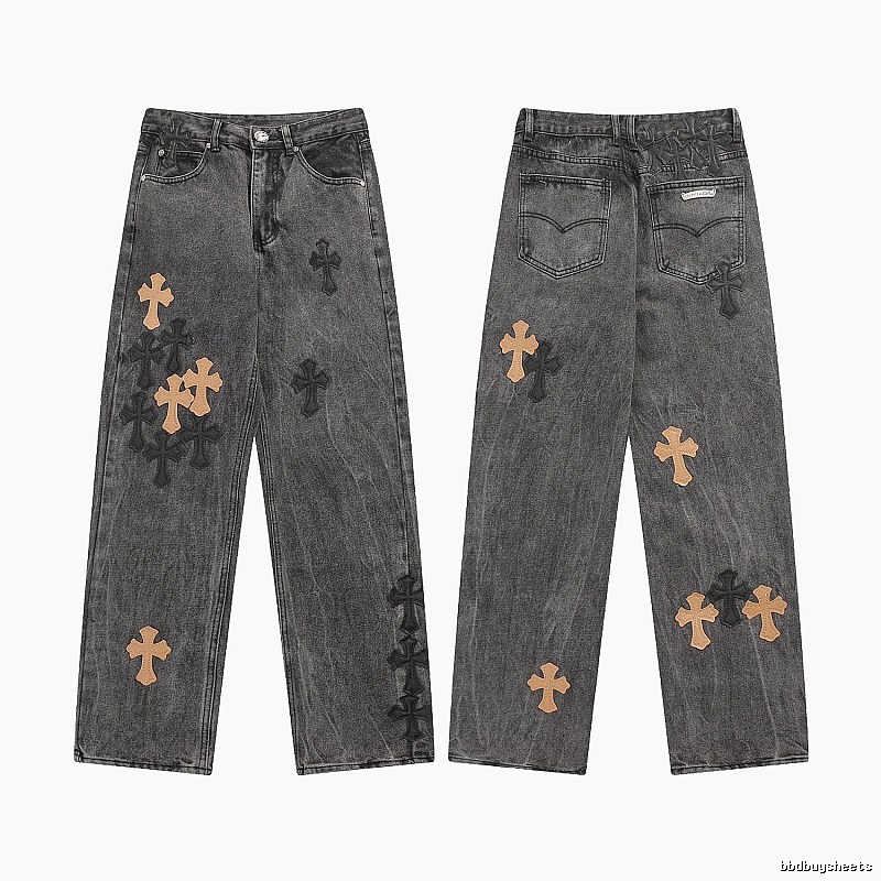 Chrome Hearts Travel Graphic jeans Light Denim Jeans with Soft Visual Tone