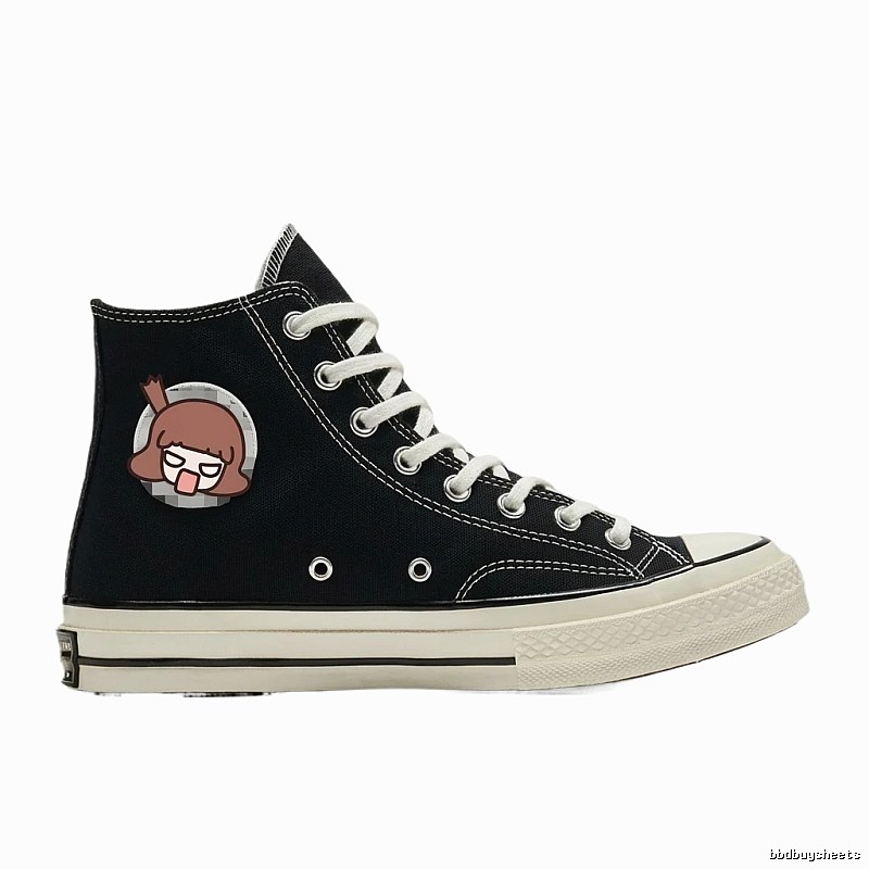 Converse cartoon-style black high-top shoes