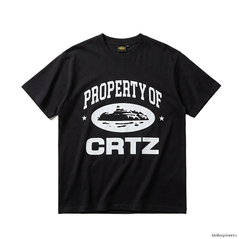 Corteiz black and white minimalist style T-shirt
