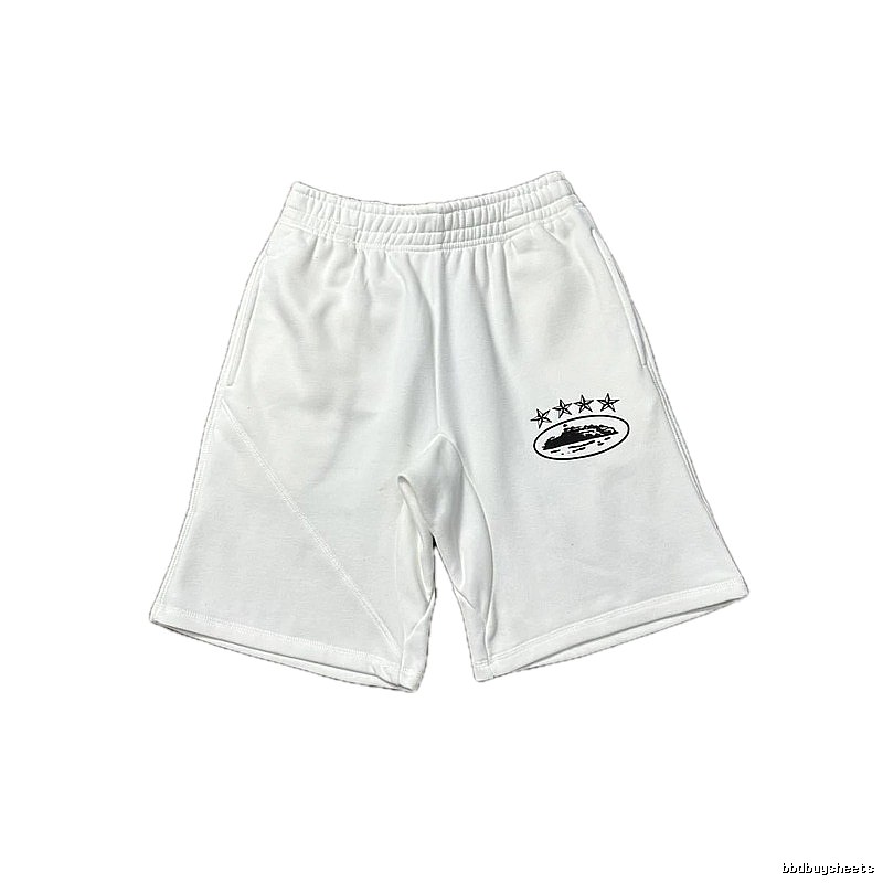 Corteiz Five-Star Trend Brand White Shorts