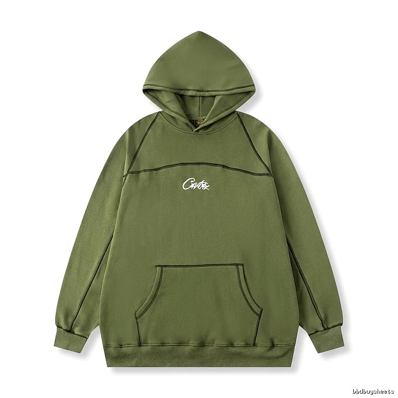 Corteiz minimalist style olive green sweatshirt