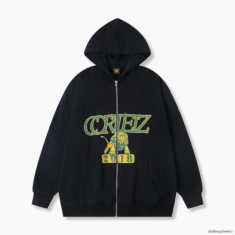 Corteiz Printed Trendy and Cool Black Sweatshirt
