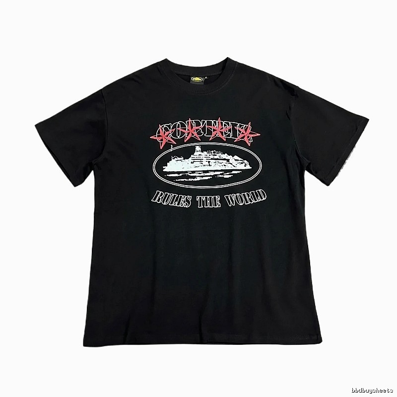 Corteiz Printed Trendy Black T-shirt