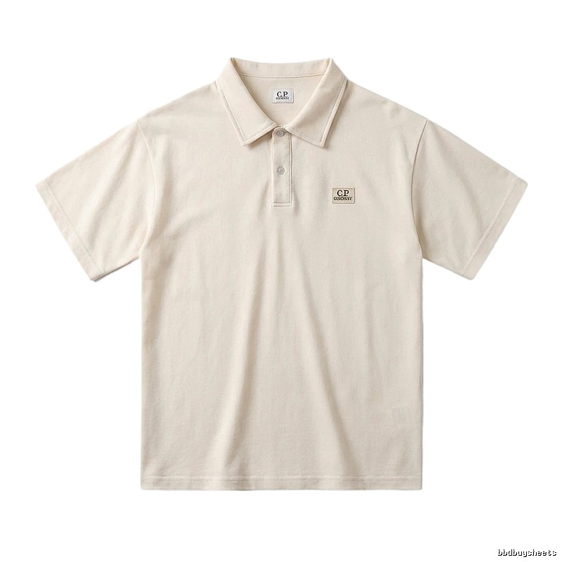 C.P. Basic Style Simple and Elegant Beige Polo Shirt