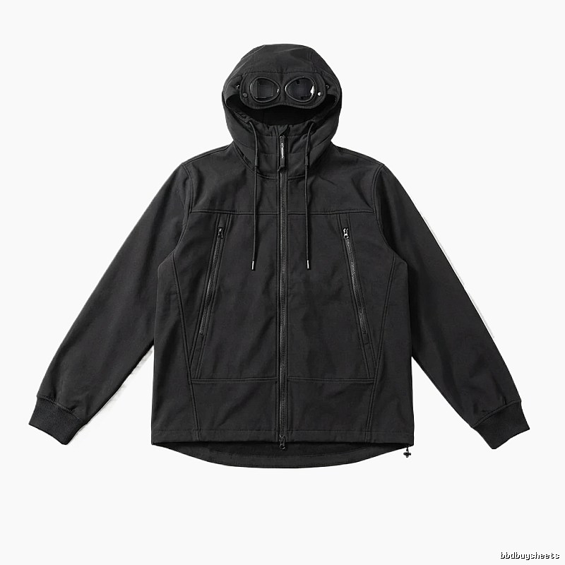 C.P. hooded simple style black coat