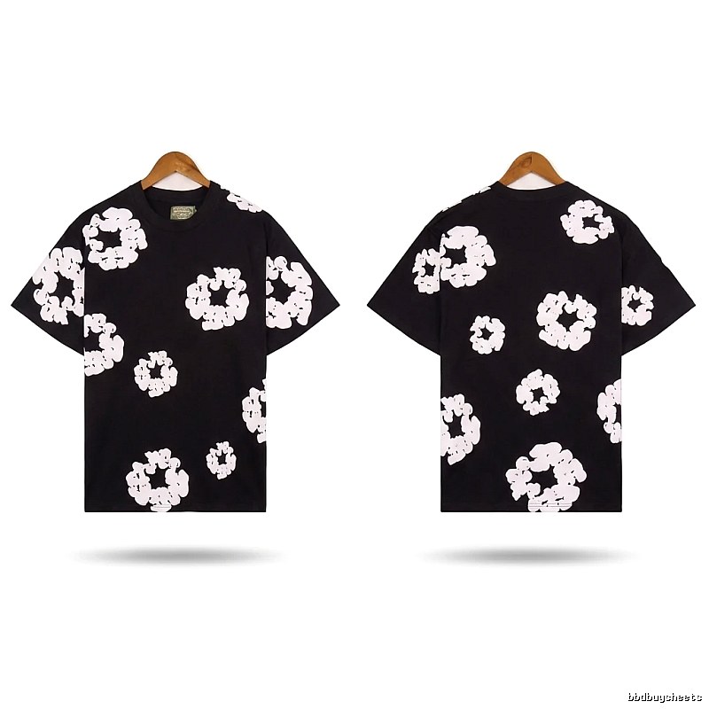 DENIM TEARS Black and White Retro Short-sleeve Shirt