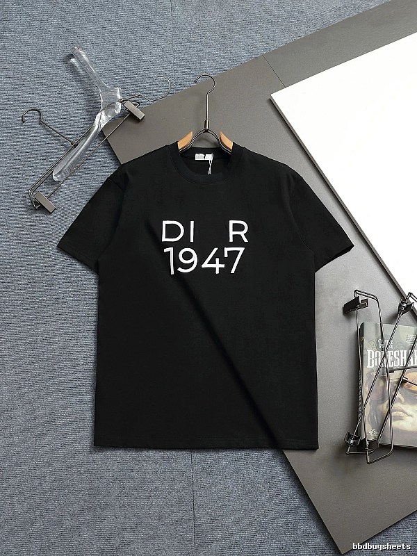 Dior 1947 Minimalist Trendy Black Short-sleeve T-Shirt