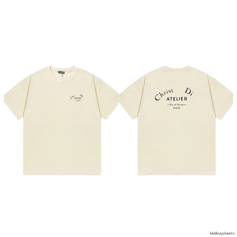 Dior Atelier Minimalist Style Beige Short-sleeve T-shirt