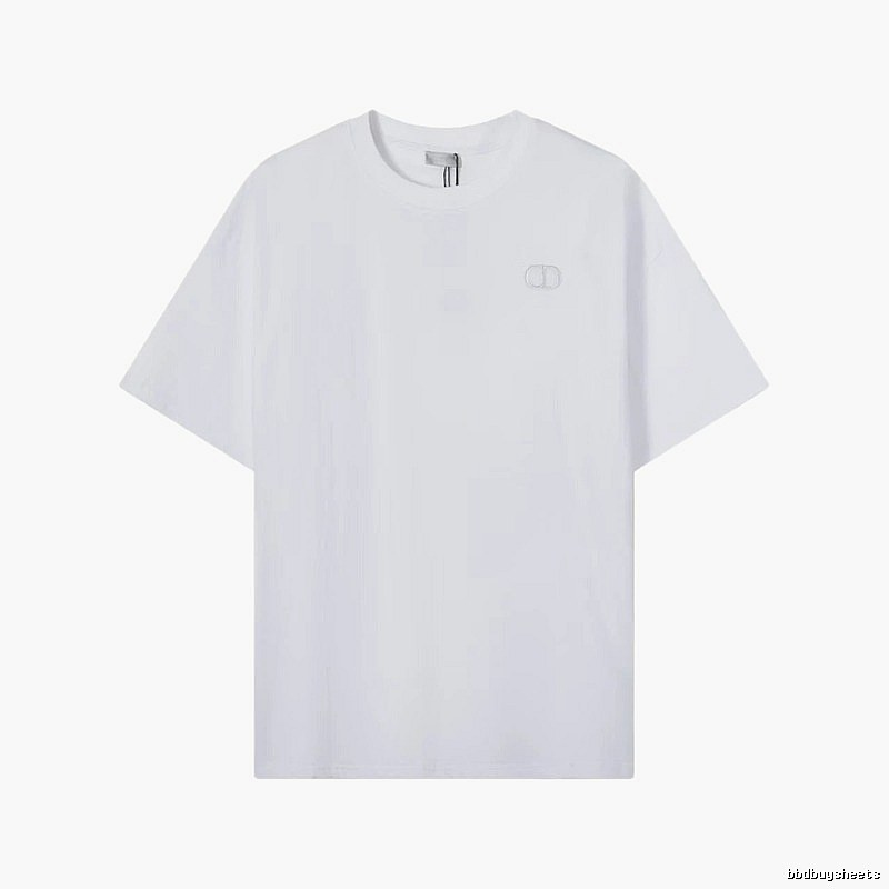 Dior CD Embroidered Minimalist Style White T-Shirt