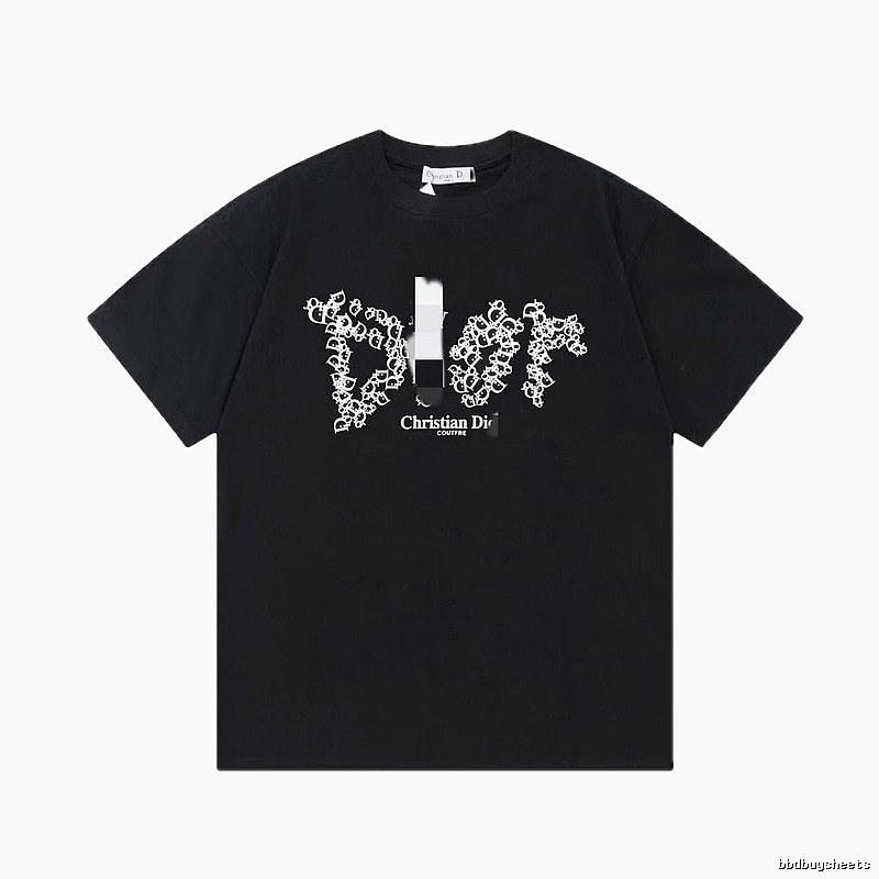 Dior Combined Print Trendy Black Short-sleeve T-Shirt