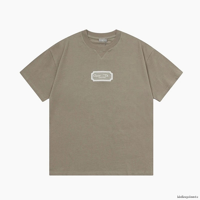 Dior Couture Minimalist Khaki Short-sleeve T-shirt