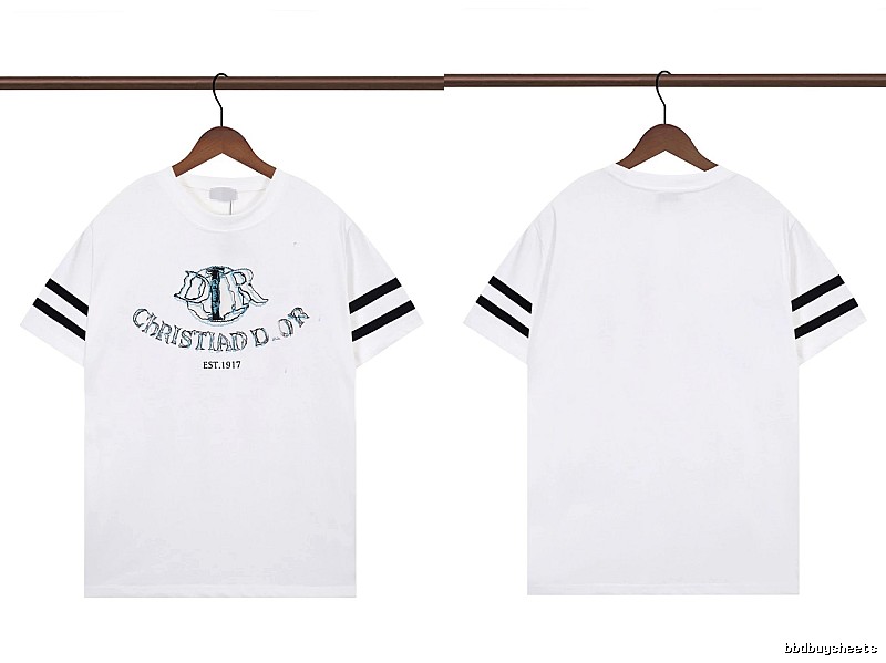 Dior Embroidered Collection Vintage Style White Short-sleeve T-shirt