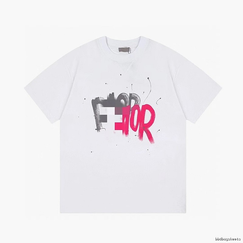 Dior Graffiti Collection Street Style White Short-sleeve T-shirt