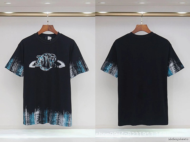 Dior Graffiti Cool Trendy Black Short-sleeve T-shirt