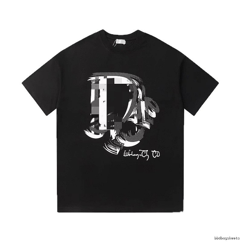 Dior Graffiti Print Street Style Black T-Shirt