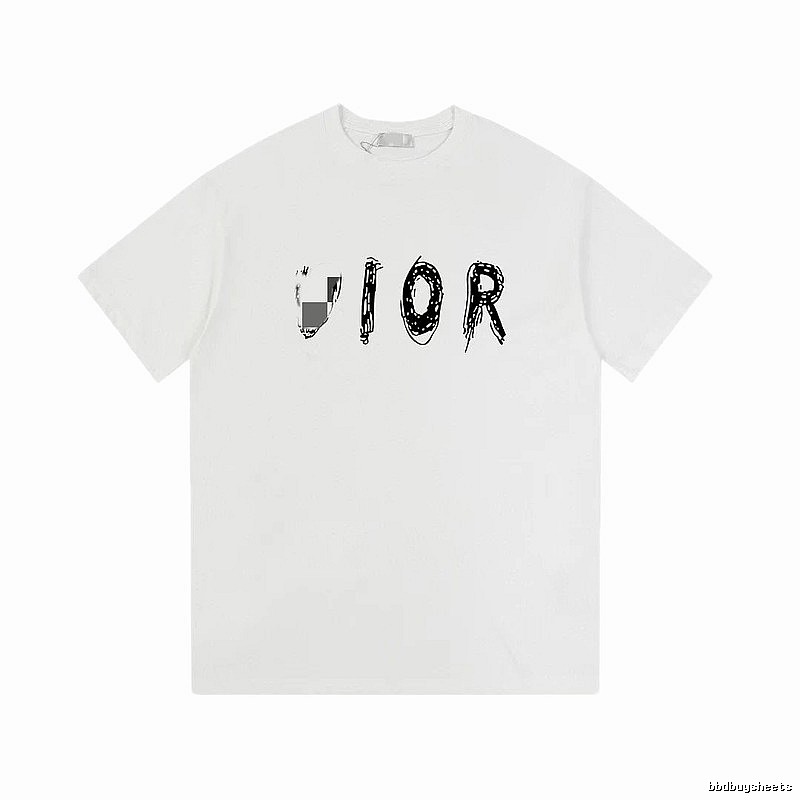 Dior Graffiti Street Style White Short-sleeve T-shirt
